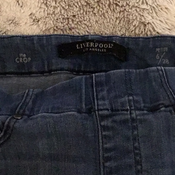 Liverpool Stella Indigo The Crop Pull on Elastic Waist Cuffed Jeans EUC 6P/28 - Picture 5 of 5